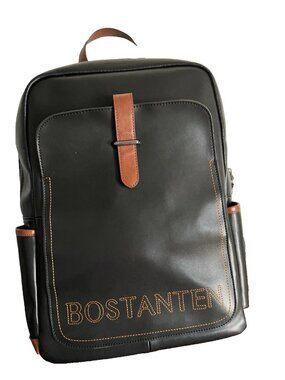 BOSTANTEN Leather Laptop Backpack Computer Bag in Black and Brown